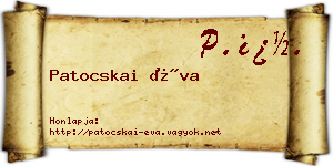 Patocskai Éva névjegykártya